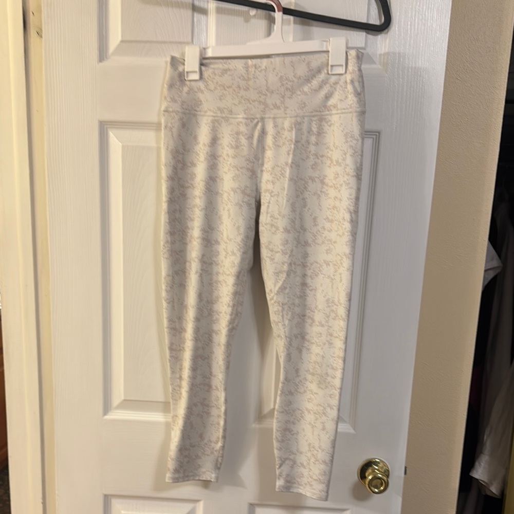 Fabletics Patterned Cream Leggings